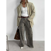 Leopard Design Loose Wide-leg Trousers